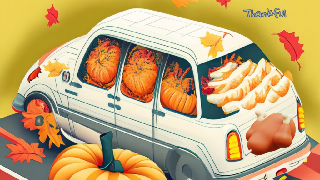 Thankful Uber clients. The pumpkin spice minivan.