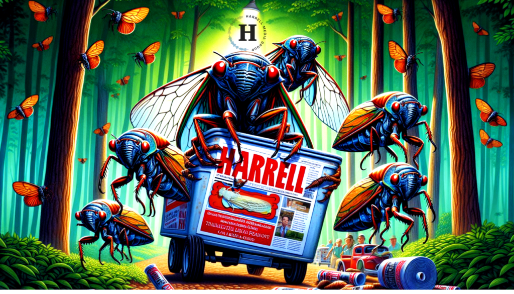 Cicadas. Harrell Media Group. Promotional ideas for the 2024 invasion.